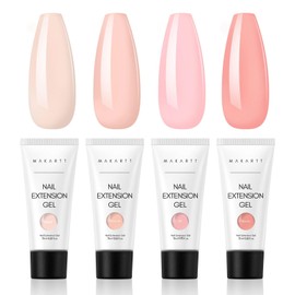 Makartt Makartt Poly Nail Gel Set 4 Nude Colors 15ML, Neutral Classic Color Gel Nail Builder Long Lasting Hard Gel for Nail Extension French Manicure Gel Acrylic Kit Gel Nail Builder Kit