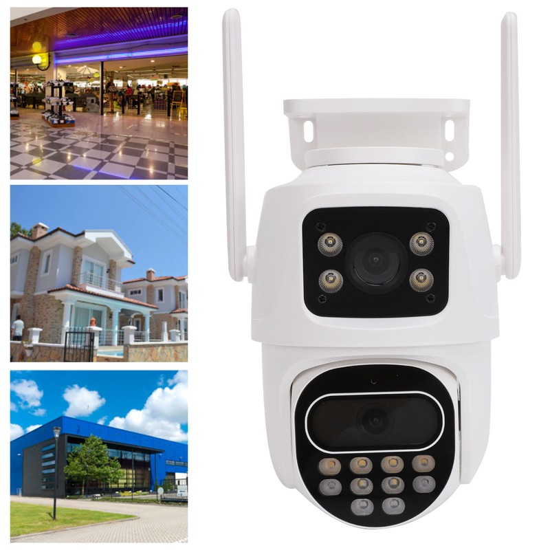 Security Camera Outdoor Dual Lens Surveillance Camera 2.4G Wifi Night