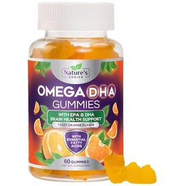 Omega 3 Fish Oil Gummies, Extra Strength Omega 3s with DHA  EPA, Heart Healthy, Joint  Brain Support, Natures Omega 3 Fish Oil Supplement Gummy