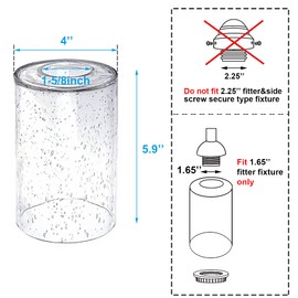 ECUDIS 2 Pack Bubble Glasses Light Shade Cylinder Lamp Shade Replacement Lighting Fixture Accessory Clear Glass Globes