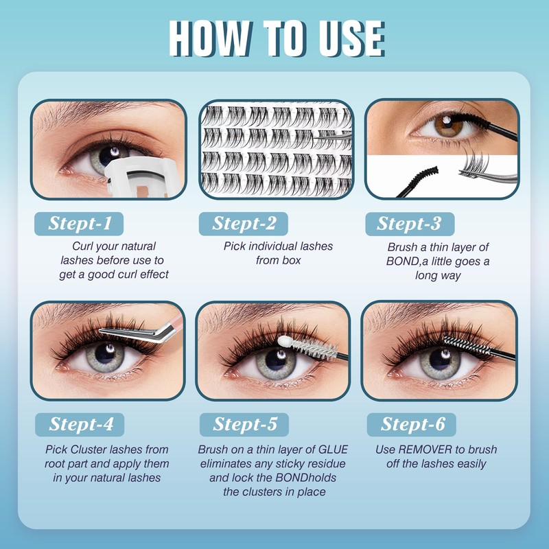 LANKIZ Lash Clusters Kit With Bond and Seal Natural Wispy