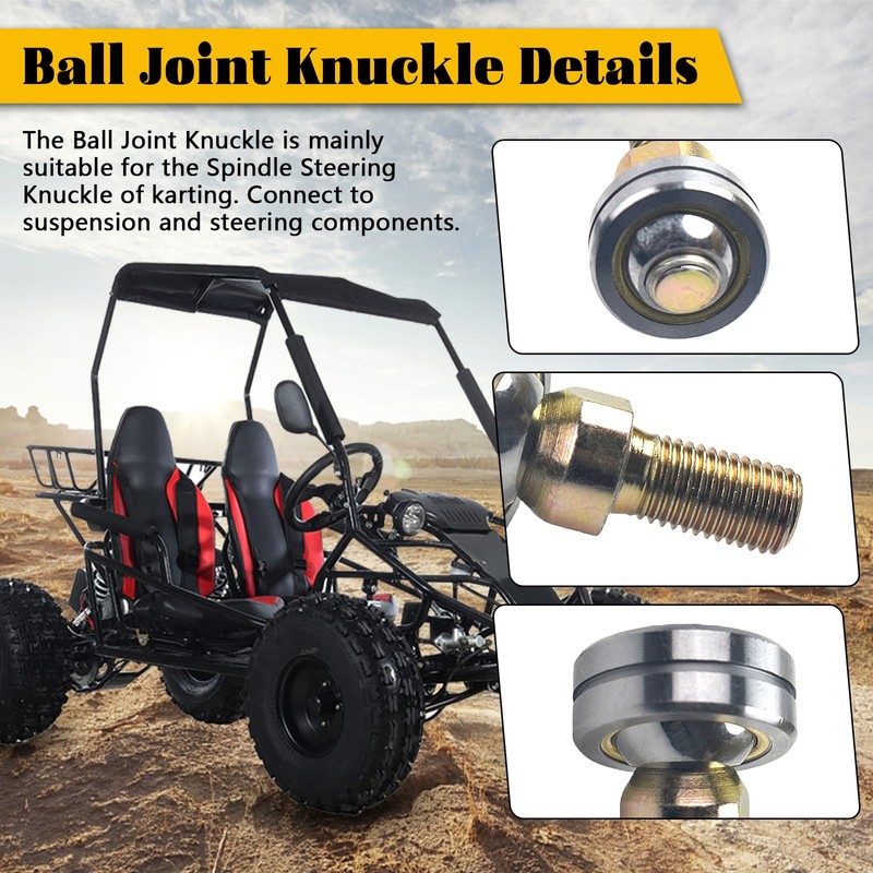 2Pcs M10 26mm Ball Joint Knuckle fit for Coleman KT196