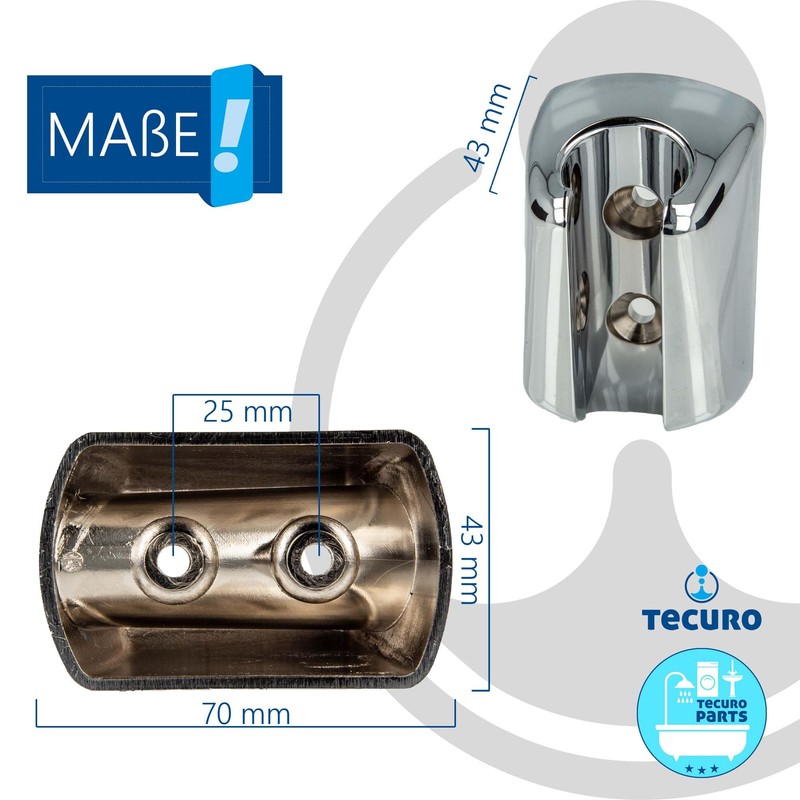 tecuro Shower Holder Wall Bracket for Hand Shower Chrome-Plated Plastic