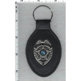 Leather Key Fob with a Dade County Sheriff Family Member Silver 1-inch Mini Pin