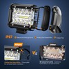 Nilight LED Light Bar 2PCS 60W 4 Inch Flood Spot