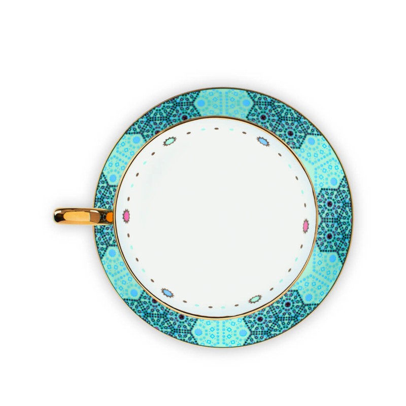 T2 Tea-Moroccan Tealeidoscope Black Cup & Saucer Tall 220ml