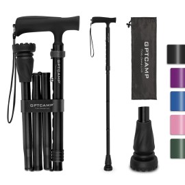 GPTCAMP G2 Walking Stick, Fold-up Walking Cane for Women and Men with Wrist S...