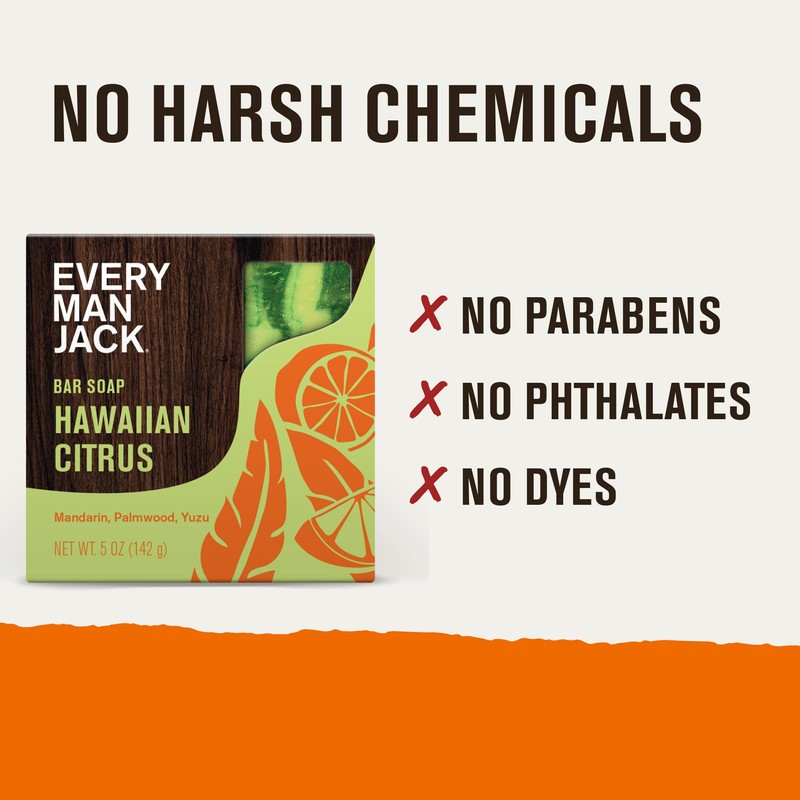 Every Man Jack Cold Processed Mens Bar Soap - Hawaiian