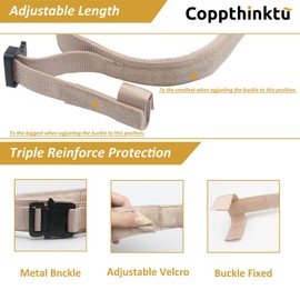 Coppthinktu Dog Collars - Military Dog Collar and Leash Set Tactical, Dog Collar with Handle Bungee Leash Adjustable, Pet Collar for Small Medium Large Dogs, 3 Sizes, 2 Colors (Khaki XL)