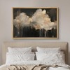 SIGNFORD Framed Canvas Print Wall Art Abstract Golden Clouds in