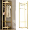 UNHO Modern Corner Coat Stand Metal Gold Clothes Stand Space-saving