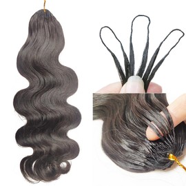 RHEANNA Knotless Pre-Separated Crochet Hair Extensions Human Hair Body Wave Feather Crochet Human Hair Extensions With String In The Middle For Braids 16inch 60g