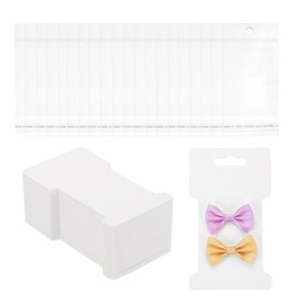 PATIKIL Hair Clip Display Cards, 100 Pcs Cardstock Hair Bow Holder for Hair Accessories Display and Organization, White