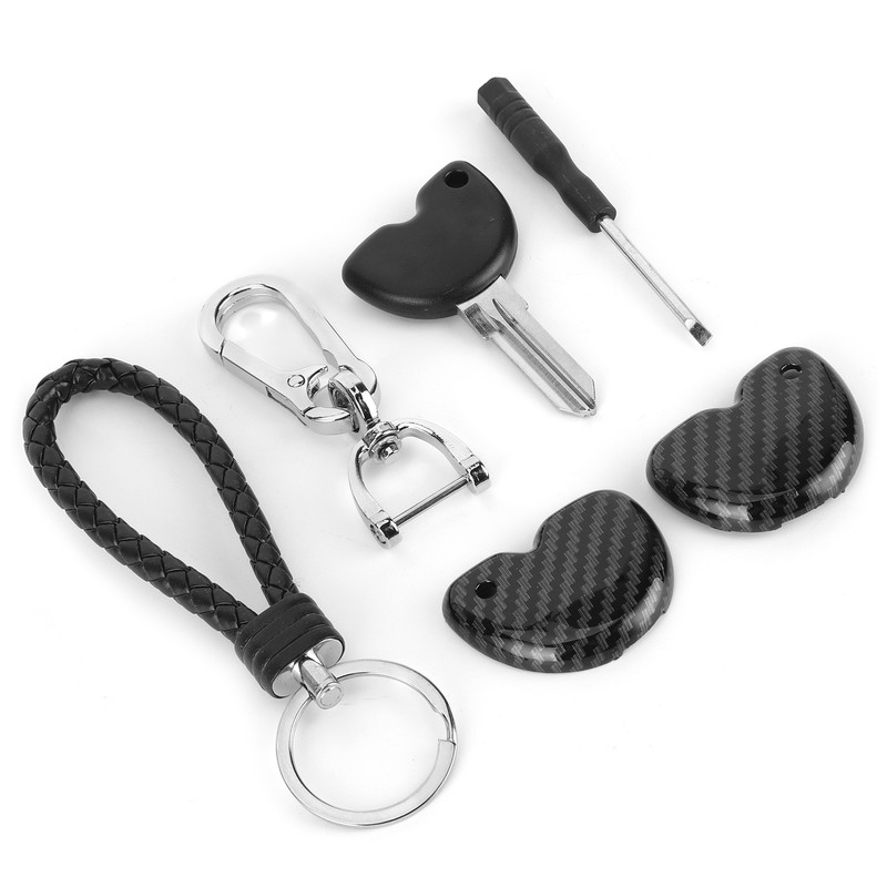 Uncut Blade Key Motorcycle Ignition Starting Carbon Fiber Style Case