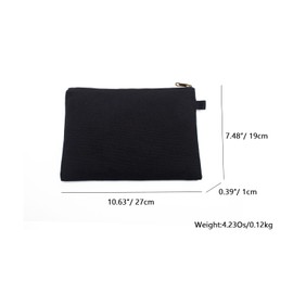 YONBEN Zipper Pouch Storage Bag Simple and Stylish Women's Cosmetic and Travel Bag (Black-basic-2)