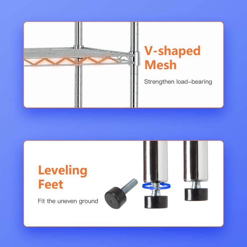 FDW 14" D×36" W×54" H Commercial Wire Shelving Unit Metal
