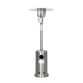 Nuu Garden Outdoor Propane Patio Heater, 46,000 BTU Gas Outdoor Heater with Wheels, Stainless Steel Burner Outdoor Heaters for Garden, Terrace, Silver