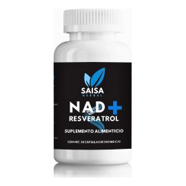 Nad+ 30 Cápsulas | Resveratrol | Suplemento Alimenticio | Sin gluten Saisa Herbal | Antienvejecimiento Salud celular, Energía Celular | Sabor Neutro