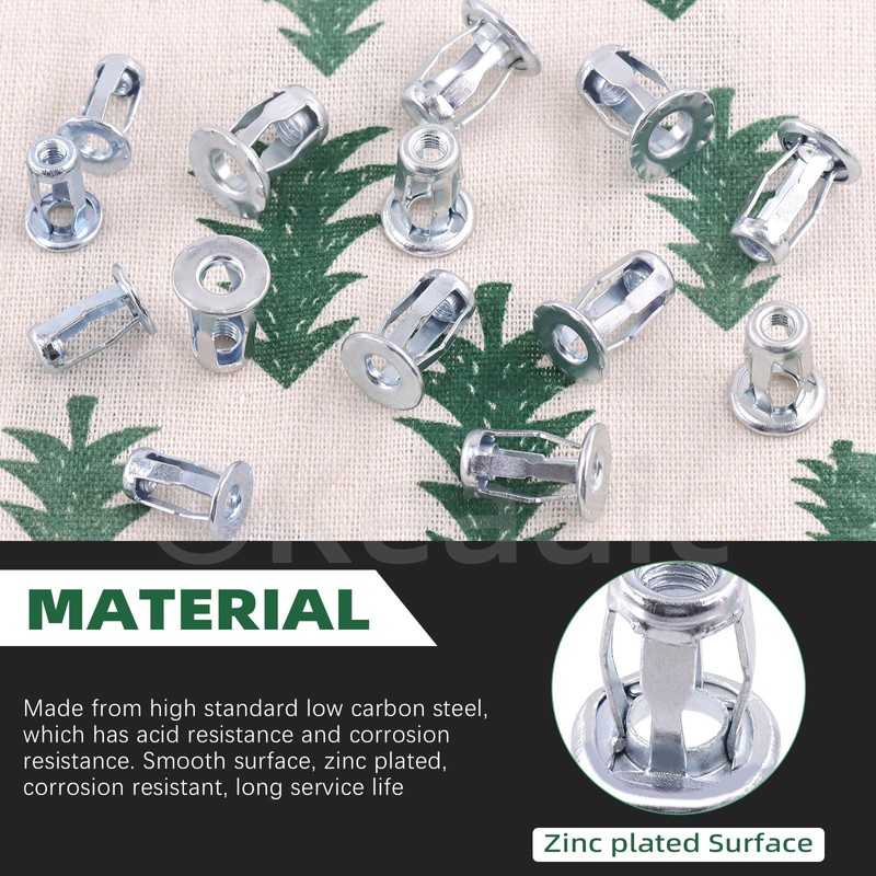 Keadic 30pcs M6 x 25 Jack Nut Set, Nutserts Jacknut