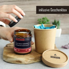 Lustige Duftkerze mit asozialem Spruch | Handgemacht aus Sojawachs | In Geschenkbox | Gast Geschenk Freundschaft Kumpel Papa Partner Schwester BFF Deko schlechte Laune |Glühwein