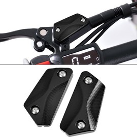 Canitu Tapa de depósito de freno delantero, cubierta de aluminio para depósito de líquido izquierdo derecho y derecho para Sur Ron Light Bee X LBX Segway X260 X160 (negro)