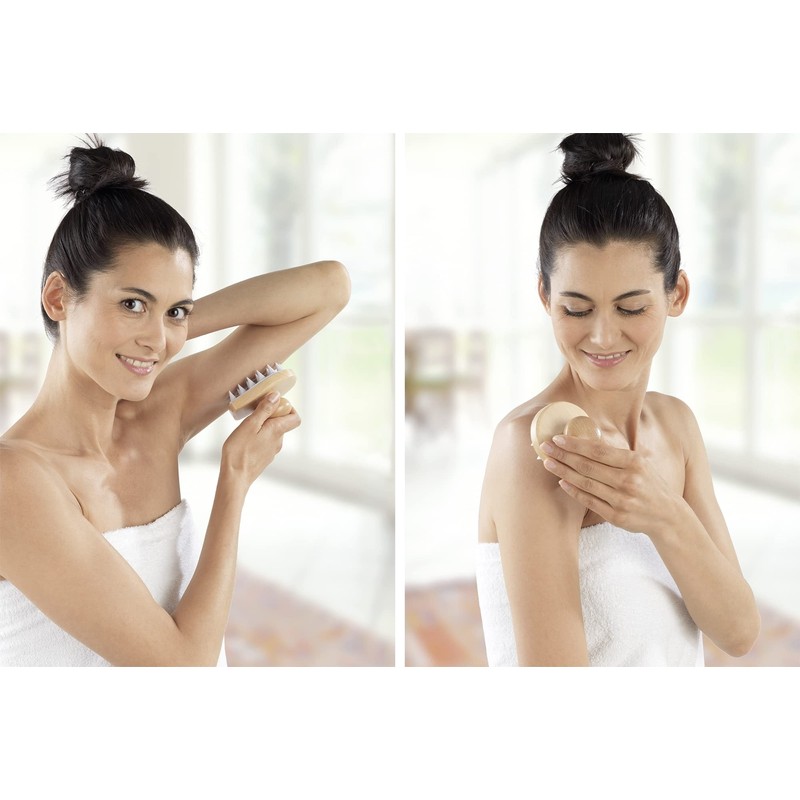 Maximex Wellness Massage Brush 2-in-1 - Waterproof Bath Brush, Wood,