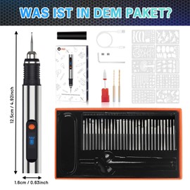 Mini Cordless Multifunction Tool 3.7 V with 21000 rpm and 33 Accessories for Drilling, Power Tool for Grinding, Polishing, Drilling, Engraving