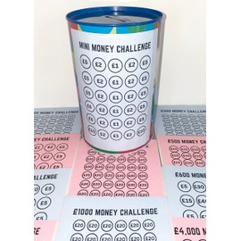 Money Tin Challenge Sticker Only (Blue, Mini Challenge)