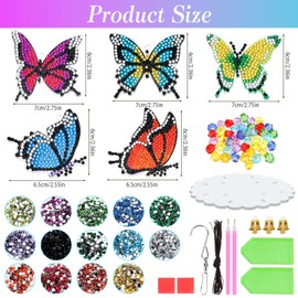 Dadabig Diamond Painting Sun Catcher Wind Chime Craft Set, Diamond Painting Pendant, DIY 5D Double-Sided Wind Chime Craft Set Children, Creative Craft Gifts for Girls from 6 Years