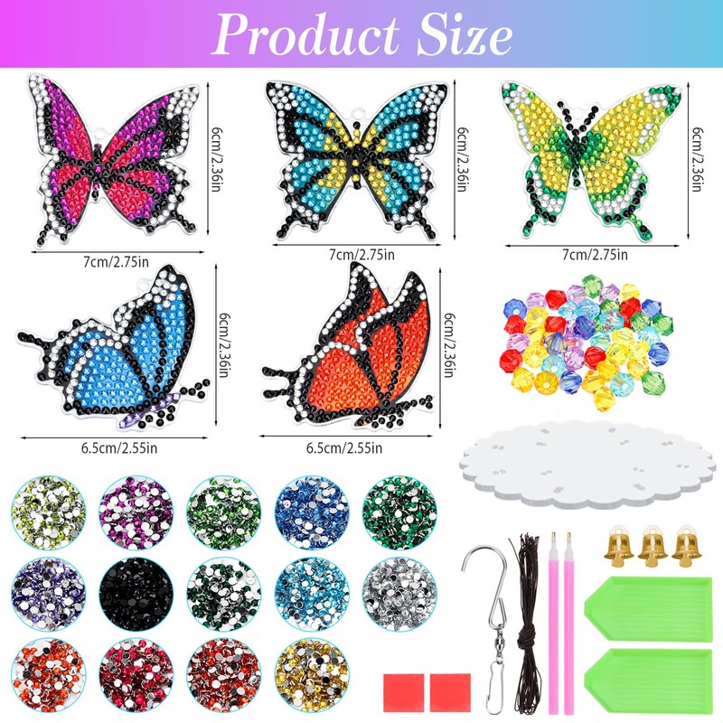 Dadabig Diamond Painting Sun Catcher Wind Chime Craft Set, Diamond