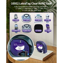 BOYEEZON 3PK Compatible for DYMO LetraTag Refills Clear Plastic Tape 16952 S0721530 Black on Clear 12mm x 4m for DYMO Letratag 200B LT100H LT100T QX50 Label Makers, 1/2'' x 13'