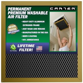 CARTER | Gold | MERV 8 | HVAC & Furnace Filter | Washable Electrostatic (10x24x1)