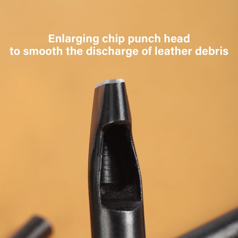 WUTA 3 Pcs Oval Leather Hole Punch,Belt Hole Punch for