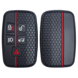 OTMIK OTMIK Silikon Autoschlssel Hlle passend fr Land Rover Range Rover Sport Evoque Freelander Velar Discovery 4 Jaguar XE XJ XF Gitarre Schlsselhlle Zubeh?r (Rote Linie)
