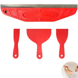 4-Piece Set Paint Guard, Cutting in Tools for Painting, Paint Trim Guard Wallpaper Scraper Paint Shield for Decorating Tools, Protecting Carpets Against Paint Splashes (Red 1 Big and 3 Small)