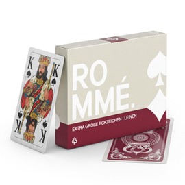 TS Spielkarten Rummy Card Game with Extra Large Corner Signs - Original Linen | French Picture Seniors