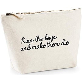 Hippowarehouse Kiss the boys and make them die printed make up cosmetic wash bag 18x19x9cm