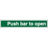 Seco Push Bar to Open Sign, 300mm x 50mm -
