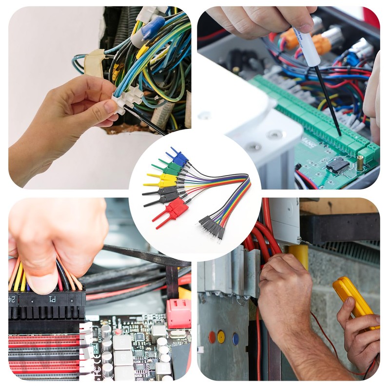 TVETE Tester Lead, Mini Grabber Testing IC Clip, 5 Colors,