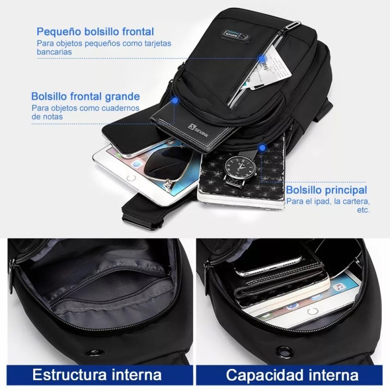 Deykay Pechera Mochila Impermeable Multifunción Cruzada Hombro