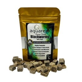 Super Cichlids Freeze Dried California Blackworms - All Natural - Perfect for Marine & Tropical Aquariums - High Protein, No Preservatives - Ideal Live Blackworms Alternative Fish Food (5 Grams)
