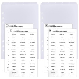 DY.2ten Index Divider Cards, A5, Vertical, 5 Slots, 6 Holes, Index Sheets, Labels, Plastic, White, Organizer, Binder, Memo Pad, File, Stationery, Office Supplies, 2 Sets of 10