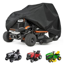 NettyPro Riding Lawn Tractor Mower Cover Waterproof Heavy Duty Outdoor Lawnmower Protection with Storage Bag, Fits Decks Up to 54"