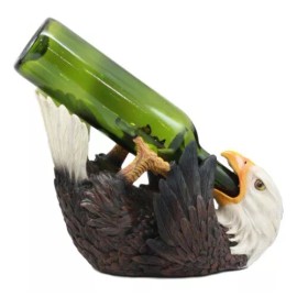 Ebros Gift American Pride Patriotic Drinking Bald Eagle Wine Bottle Holder Figurine 11.25"L