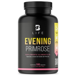 Aceite de Prímula (Onagra) de 180 Cápsulas Blandas de 1000mg. Evening Primrose B Life.