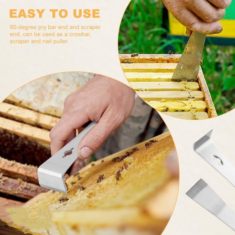 PAIKIUU Stainless Steel Bee Hive Tool Beekeeping Scraper Beekeeping Equipment