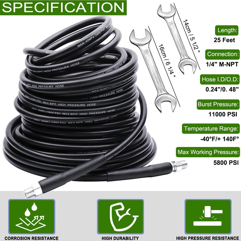 WEST BAY Sewer Jetter Kit 25 FT for Pressure Washer,