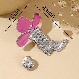 Cut Boot Rhinestones Pink Cowboy Hat Brooch Lapel Pins for Women Girls Fashion Trendy Party Christmas Crystal Brooches Pin Dress Suit Ceremony Hat Bag Clothes Accessories Holiday Gift