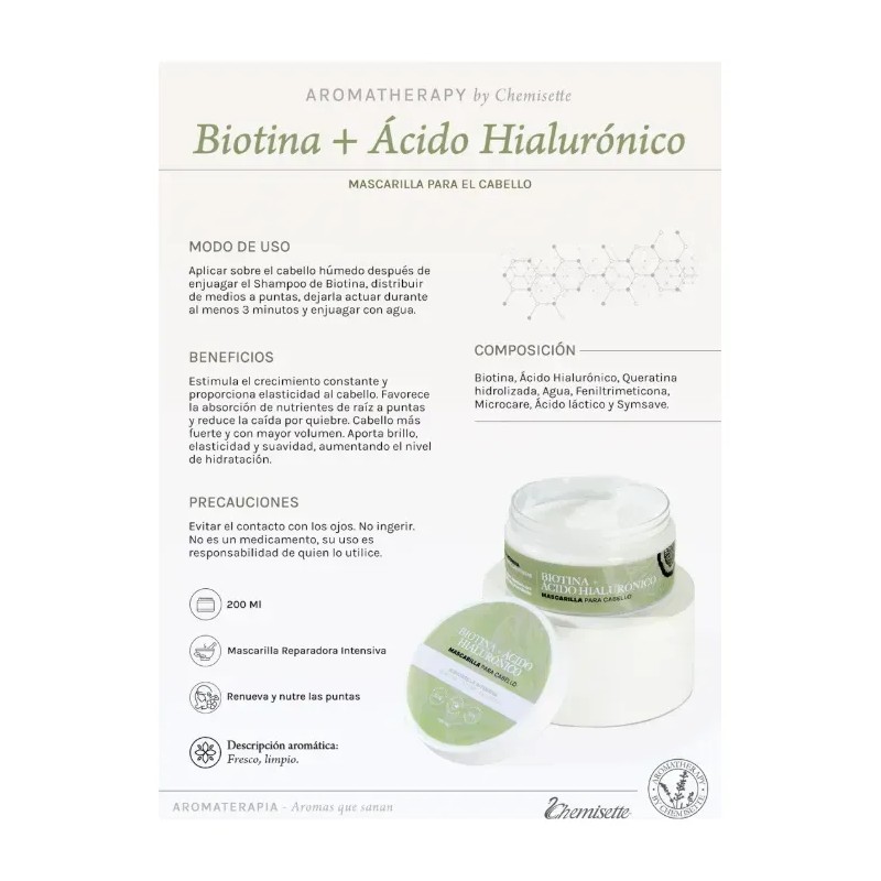Chemisette Mascarilla Capilar Biotina Y Acido Hialurónico