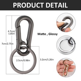 3Pack Metal Keychains Key Ring Holder Organizer Zinc Alloy Sturdy Key Chain Cut Keyring Accessories Hooks Rings Key Finder Key Ring Clip for Home Office and Car Carabiner for Women Men Gifts Travel